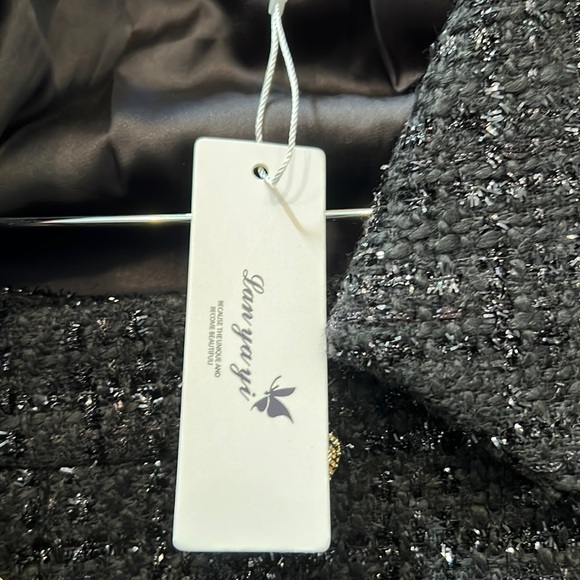 Zcrave Skirt Set Black Tweed With Metallic  Thread And Gold Buttons Size M - Picture 10 of 10